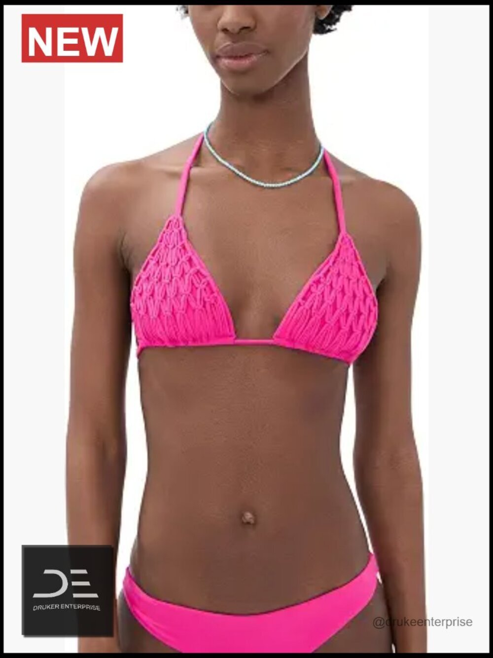 Triangle Bikini Top with Removable Padding, Nylon Blend, Hand Wash